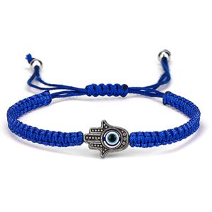 Bracelets de charme de olho azul de corda de corda feita à mão Fatima, homens de pulsação de corda de corda de corda, presente de joalheria em massa em massa