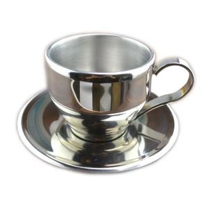 Инструменты, кофейная чашка в европейском стиле, двухслойная, из нержавеющей стали, термостойкая кофейная чашка, набор с тарелкой, бесплатная доставка