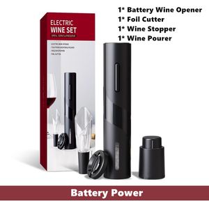 24pcs Elektrikli Kırmızı Şarap Şişesi Açıcı Otomatik Tirbuşon Hızlı Dekanter Kit Folyo Kesici Cork Out Mutfak Aleti