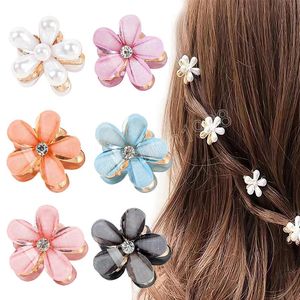 DIY METAL BARRETTES KIZ SAÇLARI ÇİFT KRİSTAL ÇİÇEK SAÇ YARANLIK KELİFLERİ Tatlı Kavram Mini Saç Pençe At kuyruğu Klipler