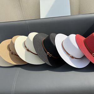 2023 Summer Beach Holiday Straw Hat Women Shade Hats Woman Sun Protection Cap Lady Sunhat Sunhats Flat Top Caps 8colors