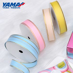 Ambalaj Kağıdı Yama Altın Metalik Kenar Grosgrain Şerit 6mm 9mm 16mm 25mm 38mm genişlik 100yards DIY Hediye Paketleme Dolap El Sanatları 230605