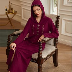 Sıradan Elbiseler Etosell Kadın Kapşonlu Müslüman Elbise Eid Dua Giyim Jilbab Abaya Long Khimar Tam Kapak Ramazan Elbise Abayas İslami