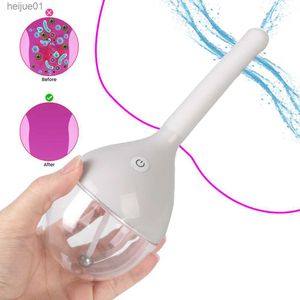 Electric Medical Anal Washer Pump Sex Toys For Adult Games Women Vaginal Shower Men Butt Plug Cleaner Nozzle Erotic Enema Dou