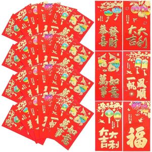 Hediye sargısı 30 adet kırmızı zarf çanta düğün kartları yıl lehine hong bao şanslı cep Çin tarzı para kağıt yılı narin