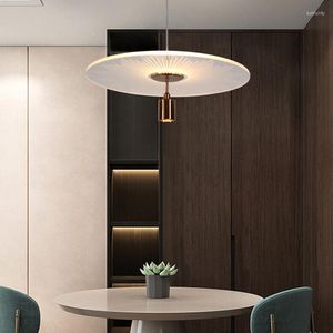 Kolye lambaları Modern Minimalist Yuvarlak Şeffaf Akrilik Restoran Işık Western Mall Led Dekoratif