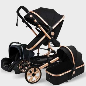 Baby Stroller 3 in 1 Genuine Portable Carriage Fold Pram Aluminum Frame Stroller{category}