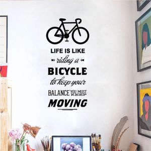 Hayat bir bisiklet teklif bisiklet duvar çıkartması diy bisiklet sözcükleri vinil bisiklet duvar sanat çıkartma çıkartma duvar ev dekorasyon gibi
