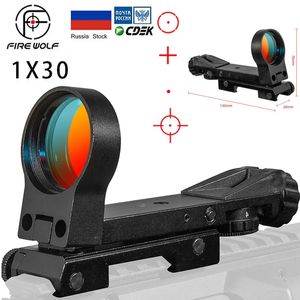 Tactical 1X30 Hot 20mm Rail Riflescope Hunting Optics Holographic Red Dot Sight Reflex 4 Reticle Tactical Scope Collimator Sight