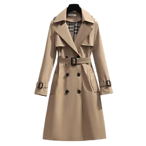 Qnpqyx yeni tasarımcılar bahar İngiltere tarzı kadınlar rüzgar kırıcı gevşek orta ve uzun zarif kemer ceket kadın gündelik uzun trençkotluk