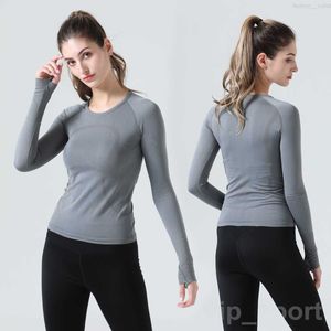 Kadın spor uzun kollu tshirt jogging ince tam üstleri vücut geliştirme atletik tee egzersiz hızla teknoloji fitness sıkı tişört popüler tanım