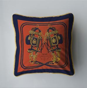 Роскошная северная мягкая подушка крышка оранжевого лошади с узором мультфильм Chenille Throw Pillow Covers Decor
