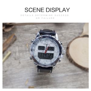 Smael Sport смотрит на водонепроницаемые подлинные двойные Quartz Quartz vistwatchescool Man Clock Fashion Smart Digital Watch Led Men 1281 WEI296C