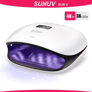 Tırnak kurutucuları sunuv sun4/sun4s 48W UV LED lambalar LCD ile tırnak kurutucu lambası akıllı UV poterapi tırnak sanat manikür aracı bayanlar hediye 230606