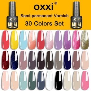 Kitler Oxxi 30 Renk Semipermanent Vernikler Set 8ml Tırnak Sanatı Jel Oje Sıcak Satış UV LED Hibrid Minlak Kiti Manciure Gellak Lot