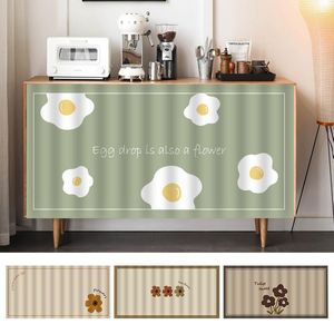 Curtain INS Flower Kitchen Cabinet Bookcases Cupboard Self-Adhesive Half-Curtain Printing Dust Proof Short Curtains