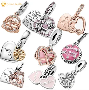 Prata esterlina 925 para pandora charms autênticos contas de contas pulseira presente especial no dia de Mather melhor presente para mamãe