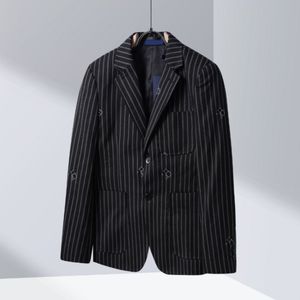 Homens Blazers Jaqueta Moda Slim Casacos Casuais Manga Comprida Festa Casamento Jaquetas Negócios Ternos Listrados Homens Blazers Tops