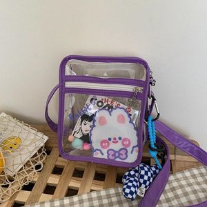 Omuz çantaları moda kawaii alışveriş çantası karikatür hayvan desen crossbody şeffaf pvc bayanlar hobo plastik çıtır küçük