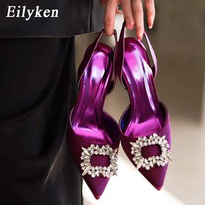 Eilyken new осень дизайн шелковые женщины, накачивает кристалл странный стиль