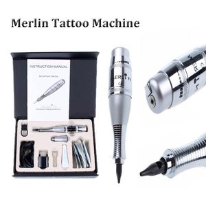Машина Тату-машина Merlin Машина для перманентного макияжа Татуировки с ручкой для татуировки Иглы для пистолета Блок питания Ручка для татуировки для бровей Быстрая доставка