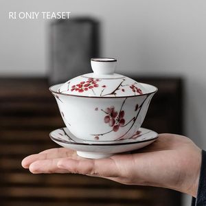 Чайная посуда, китайская сине-белая фарфоровая чайная супница, керамическая чашка ручной работы, дорожный портативный гайваньский набор, домашний чайный сервиз, посуда для напитков 160 мл