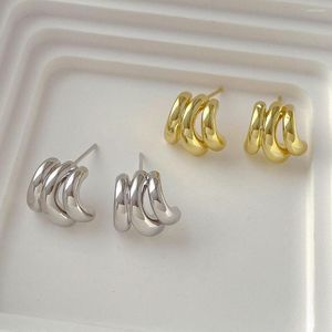 Серьги с грифом высококачественный золотоотровенный металлический многослойный маленький пронзительный C для женщин корейский японский стиль ушные украшения оптом