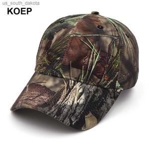 Koep yeni açık orman balıkçılığı beyzbol şapka şapka adam kamuflaj av şapka casquette meşe kamuflaj snapback baba kapakları kbmo5 l230523