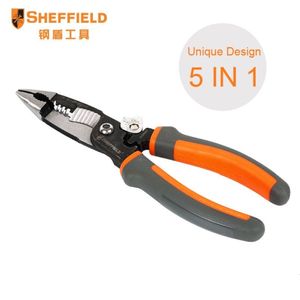 Pliers SHEFFIELD Pliers Multi-function tool 5 in1 Electrician Nose Pliers Wire Stripping Cutter Crimping Pliers S035057 230606