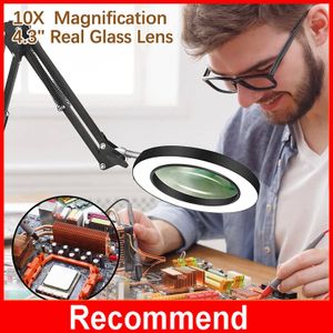 Увеличительные очки 10x освещенный усилитель USB 3 Colors 64 Светодиоды Magnify Glass Для пайки ремонта железа/настольной лампы/
