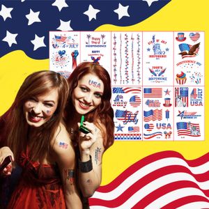 Наклейка на патриотическую тему США Временные татуировки Америка Америка красная белая и голубая независимость Поставки вечеринки KDJK2306