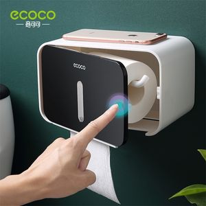 Toilet Paper Holders ECOCO Waterproof Paper Towel Box Wall-Mounted Non-Punching Creative Simple Design Home Bathroom Accessories Items Placement Rack 230607
