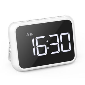 Desk Table Clocks ORIA LED Alarm Clock Mirror Mini Multifunctional Digital Snooze with USB Charging for Home Office Trave 230608