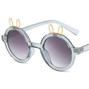 NEUE Kinder Sonnenbrille Cartoon Sonnenbrille Runden Rahmen Adumbral Anti-UV Brille Cut Kaninchen Ohr Brillen Ornamental