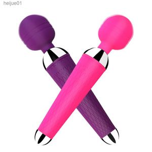 Powerful Oral Clit Vibrators USB Charge Av Magic Wand Vibrator Anal Massager Adult Sex Toys For Women Safe Silicone Sex Product L230518