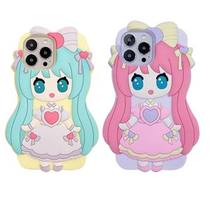 ÜCRETSİZ DHL Toptan Japonya İki Boyutlu Anime Grils Cartoon 3D Telefon Kılıfı İPhone 14 13 12 11 Pro Max 13Pro Moda Ins Pop Yumuşak Silikon Kapak