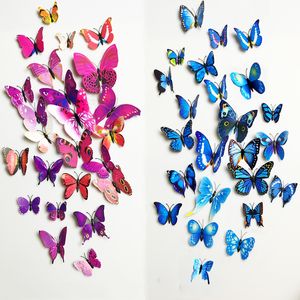 12шт 3D магнитные бабочки наклейки на стенах бабочка на открытая спальня гостиная домашняя декор фридаж наклейки для свадебного украшения