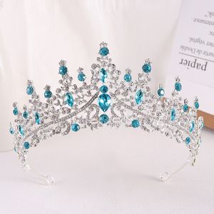 Gold Green Colors Crystal Crown for Girls Tiaras Headdress Prom Wedding Dress Hair Jewelry Bridal Accessories
