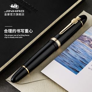 Фонтановые ручки Jinhao 159 Высококачественная металлическая ручка Spin Twist Color Silver Classic 05 -мм канцелярские канцелярские принадлежности. Школа 230608