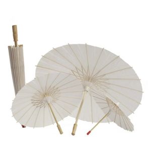 Gelin Düğün Parasolleri Beyaz Kağıt Şemsiyeleri Güzellik Öğeleri Çin Mini Zanaat Şemsiye Çapı 20cm 30cm 40cm 60cm Ücretsiz Kargo