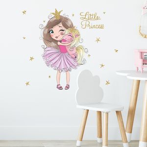 Мультфильм маленькая принцесса и единорог наклейки на стены