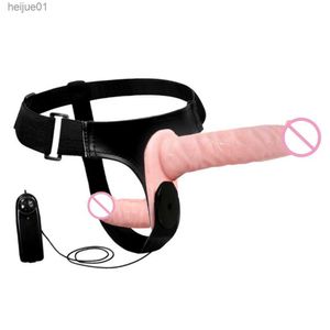 Ультра эластичные жгуты трусики Strapon Double Realistic Dildo Vibrator Strap On Sexy Products Sex Toys для женщин взрослые 18 магазин L230518