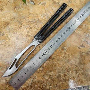 TheOne Balisong Orca Killer Whale Butterfly Trainer Trainer Trainer Trainer Knife Not Sharp D2 Blade Cnc Titanium Channel Черный ручка джильт качающийся каскад.