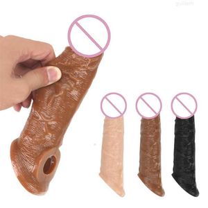 Секс-игрушка-массажер Многоразовый удлинитель рукава для пениса Реалистичная силиконовая игрушка-удлинитель для мужчин Увеличитель члена Оболочка Задержка Товары для взрослых