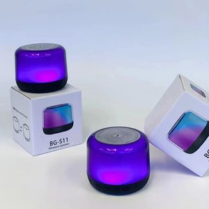 BG S11 Портативный мини -беспроводной динамик USB Stereo Sound Music Box Fashion Bluetooth Speaker Современный RGB Lights Donater Speakers для вечеринок в розничной коробке