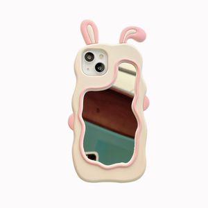 Бесплатный DHL оптом ins ins кроличьи уши силиконовый 3D -корпус зеркальный силиконовый корпус для iPhone 14 13 12 11 Pro Max Kid Shock -Resean Silicagel Soft Cover