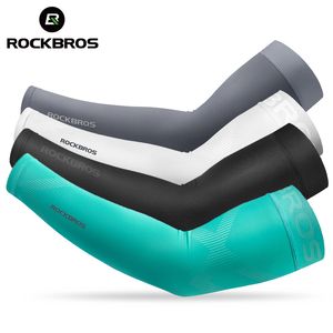 Arm Leg Warmers ROCKBROS Ice Fabric Running Camping Basketball Sleeve Cycling Sleeves Summer Sports Safety Gear 230608