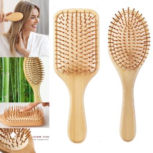 Pettine per capelli in bambù in legno Spazzola per paddle sana Spazzola per massaggio per capelli Spazzola per capelli Pettine Cura dei capelli per cuoio capelluto Pettini sani Styler Styling Tool