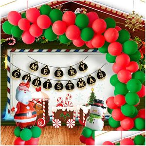 Parti Dekorasyonu Noel Balon Seti 10 inç kırmızı yeşil Noel carex karikatür Noel Baba Kardan Adam Alüminyum Folyo Helyum Balonlar DBC VT1 DHKJM