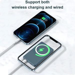 Банки мобильного телефона магнитная беспроводная зарядка для iPhone 13 12 Mini 13pro 12pro Max 10000mah MacSafe Fast Fasters Power Bank Mobile Phone